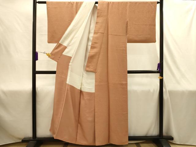 平和屋着物■上質な色無地　舞葉地紋　正絹　逸品　AABJ1968sx