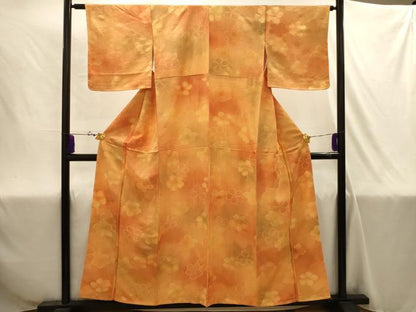 平和屋着物■上質な小紋　地紋起こし　花尽くし　暈し染め　正絹　逸品　AABJ1969sx