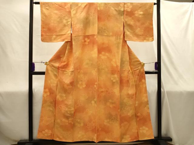 平和屋着物■上質な小紋　地紋起こし　花尽くし　暈し染め　正絹　逸品　AABJ1969sx