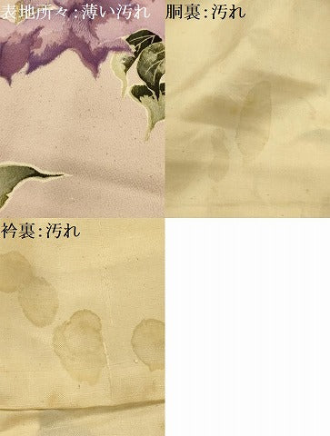 平和屋着物■上質な小紋　草花文　金彩　正絹　逸品　AABJ1971sx