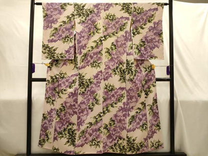 平和屋着物■上質な小紋　草花文　金彩　正絹　逸品　AABJ1971sx