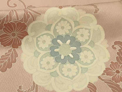 平和屋着物■訪問着　刺繍　正倉院花文　ロング丈　正絹　逸品　AABJ1972sx