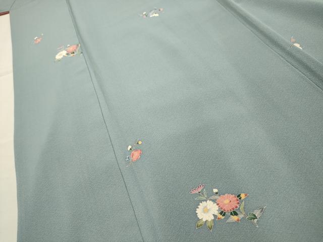 平和屋着物■上質な小紋　友禅　草花文　正絹　逸品　AABJ1973sx