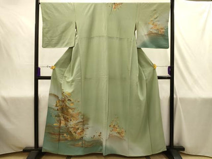 平和屋着物■訪問着　風景文　暈し染め　金彩　正絹　逸品　AABJ1975sx