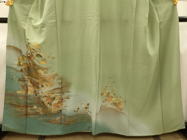 平和屋着物■訪問着　風景文　暈し染め　金彩　正絹　逸品　AABJ1975sx