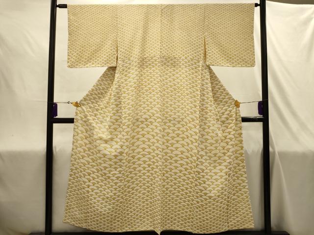 平和屋着物■訪問着　型染め　青海波　正絹　逸品　AABJ1977sx