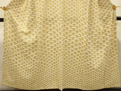 平和屋着物■訪問着　型染め　青海波　正絹　逸品　AABJ1977sx