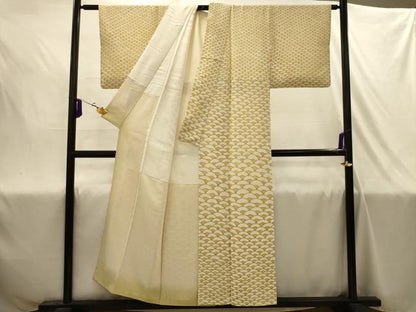 平和屋着物■訪問着　型染め　青海波　正絹　逸品　AABJ1977sx