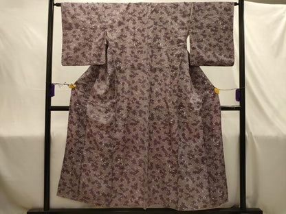 平和屋着物■上質な小紋　紬地　花尽くし　正絹　逸品　AABJ1982sx