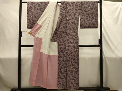 平和屋着物■上質な小紋　紬地　花尽くし　正絹　逸品　AABJ1982sx