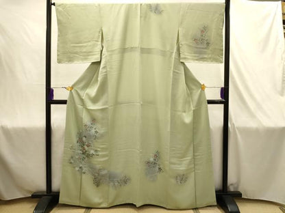 平和屋着物■訪問着　草花文　暈し染め　正絹　逸品　AABJ1983sx