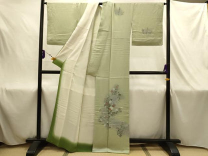 平和屋着物■訪問着　草花文　暈し染め　正絹　逸品　AABJ1983sx