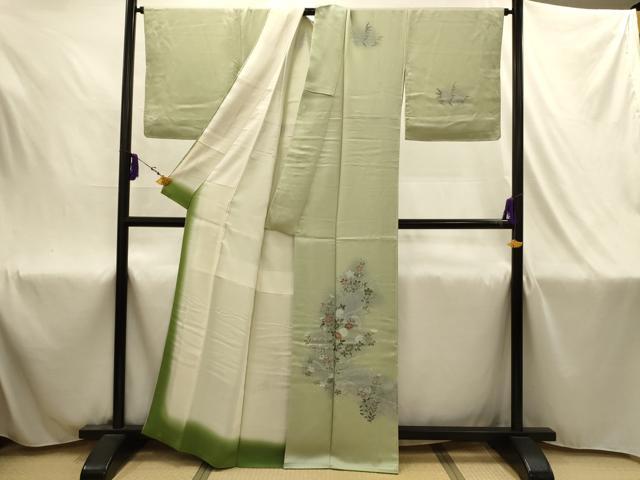 平和屋着物■訪問着　草花文　暈し染め　正絹　逸品　AABJ1983sx