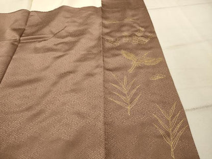 平和屋着物■色留訪問着　刺繍　飛鶴風景文　暈し染め　金糸　金彩　正絹　逸品　AABJ1985sx