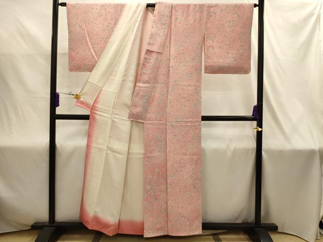 平和屋着物■上質な小紋　花唐草文　暈し染め　正絹　逸品　AABJ1989sx