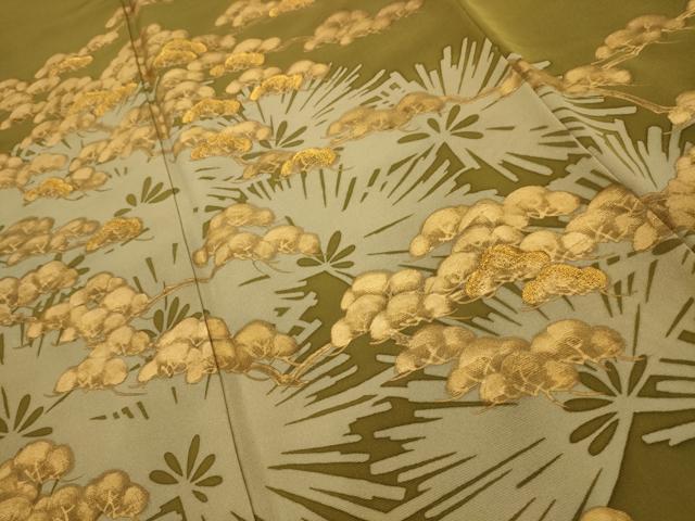 平和屋着物■豪華色留袖　刺繍　松　金糸　金彩　正絹　逸品　AABJ1991sx