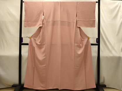 平和屋着物■上質な色無地　草花地紋　宍色　正絹　逸品　AABJ1995sx