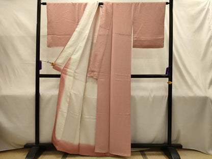 平和屋着物■上質な色無地　草花地紋　宍色　正絹　逸品　AABJ1995sx