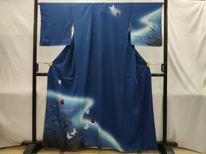 平和屋着物■訪問着　花蝶文　暈し染め　正絹　逸品　AABJ1998sx
