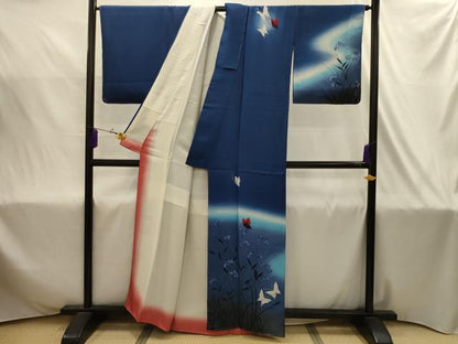 平和屋着物■訪問着　花蝶文　暈し染め　正絹　逸品　AABJ1998sx