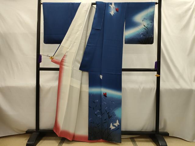 平和屋着物■訪問着　花蝶文　暈し染め　正絹　逸品　AABJ1998sx