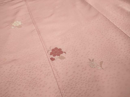 平和屋着物■上質な小紋　地紋起こし　舞花文　寿光織　金糸　正絹　逸品　AABJ2000sx