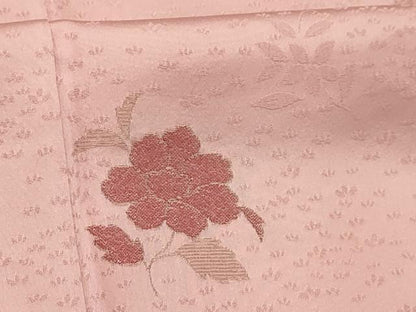 平和屋着物■上質な小紋　地紋起こし　舞花文　寿光織　金糸　正絹　逸品　AABJ2000sx