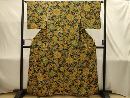 平和屋着物■上質な小紋　吉祥花文　正絹　逸品　AABJ2003sx