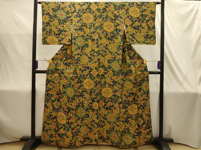平和屋着物■上質な小紋　吉祥花文　正絹　逸品　AABJ2003sx