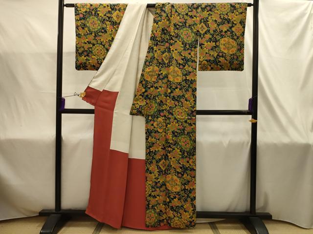 平和屋着物■上質な小紋　吉祥花文　正絹　逸品　AABJ2003sx