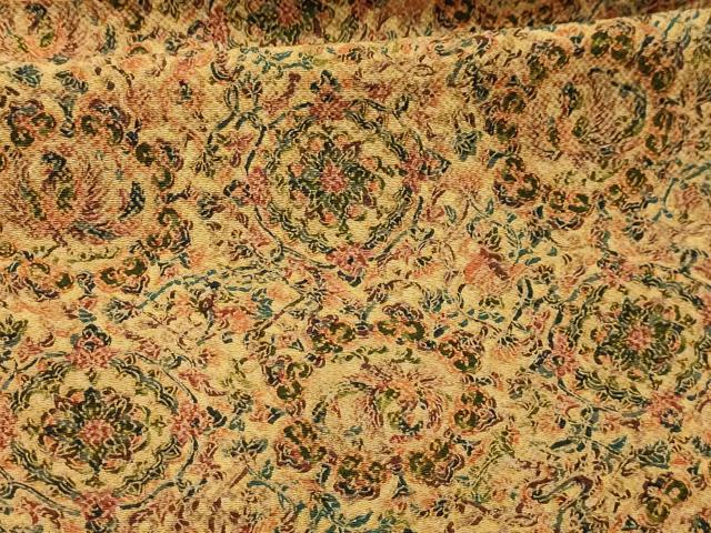 平和屋着物■上質な小紋　鳳凰更紗花丸文　鬼しぼ縮緬　正絹　逸品　AABJ2006sx