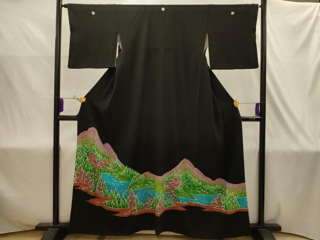 平和屋着物■豪華黒留袖　作家物　風景文　金彩　正絹　逸品　AABJ2007sx
