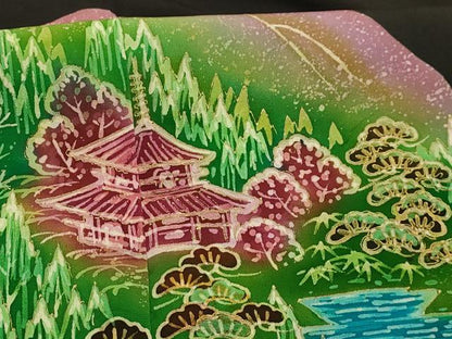 平和屋着物■豪華黒留袖　作家物　風景文　金彩　正絹　逸品　AABJ2007sx