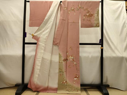 平和屋着物■訪問着　扇面花文　暈し染め　金彩　正絹　逸品　AABJ2008sx