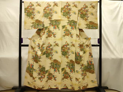 平和屋着物■上質な小紋　草花文　暈し染め　正絹　逸品　AABJ2011sx