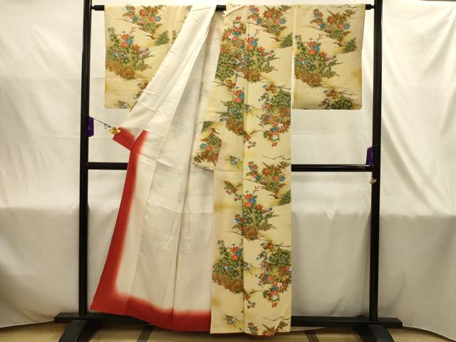 平和屋着物■上質な小紋　草花文　暈し染め　正絹　逸品　AABJ2011sx