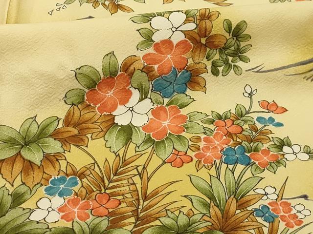 平和屋着物■上質な小紋　草花文　暈し染め　正絹　逸品　AABJ2011sx