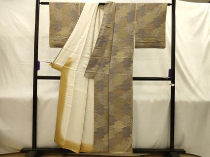 平和屋着物■上質な小紋　松皮菱草花文　正絹　逸品　AABJ2012sx