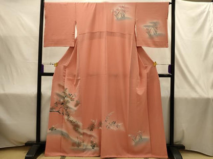 平和屋着物■訪問着　友禅　枝花文　暈し染め　金彩　正絹　逸品　AABJ2015sx