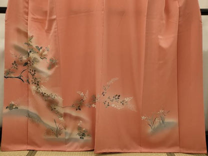 平和屋着物■訪問着　友禅　枝花文　暈し染め　金彩　正絹　逸品　AABJ2015sx