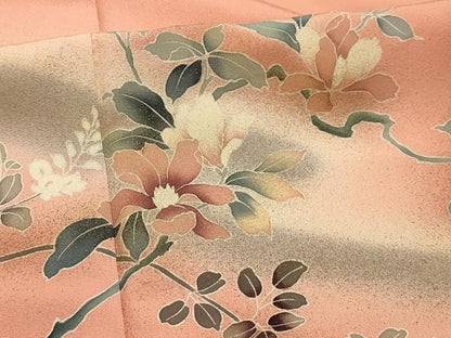 平和屋着物■訪問着　友禅　枝花文　暈し染め　金彩　正絹　逸品　AABJ2015sx