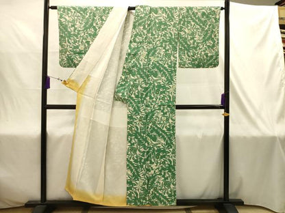 平和屋着物■上質な小紋　草花文　金彩　正絹　逸品　AABJ2016sx