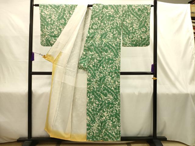 平和屋着物■上質な小紋　草花文　金彩　正絹　逸品　AABJ2016sx