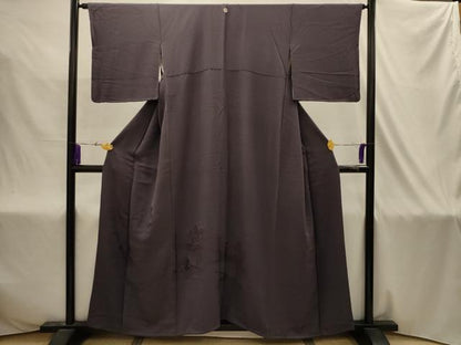 平和屋着物■豪華色留袖　色無地　風景地紋　紅消鼠色　正絹　逸品　AABJ2020sx