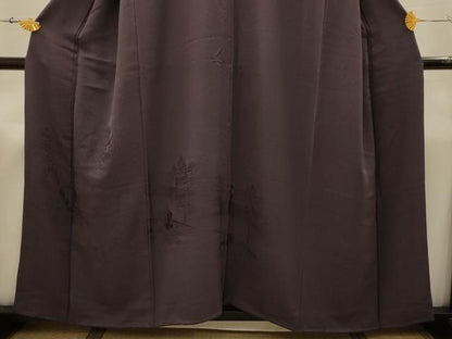 平和屋着物■豪華色留袖　色無地　風景地紋　紅消鼠色　正絹　逸品　AABJ2020sx