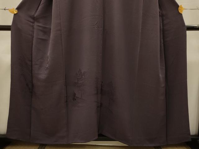 平和屋着物■豪華色留袖　色無地　風景地紋　紅消鼠色　正絹　逸品　AABJ2020sx