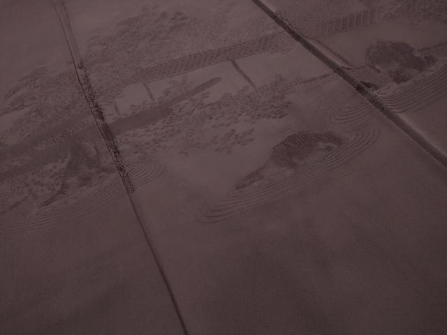 平和屋着物■豪華色留袖　色無地　風景地紋　紅消鼠色　正絹　逸品　AABJ2020sx