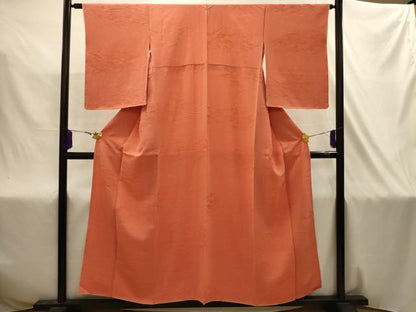 平和屋着物■上質な色無地　露芝地紋　肉桂色　正絹　逸品　AABJ2021sx