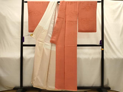 平和屋着物■上質な色無地　露芝地紋　肉桂色　正絹　逸品　AABJ2021sx
