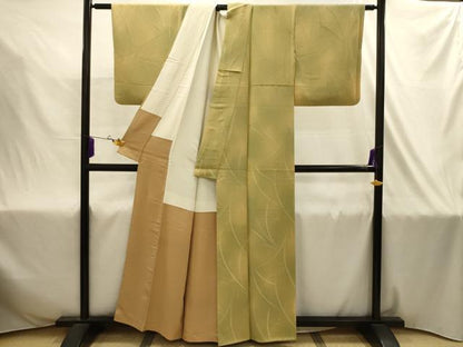 平和屋着物■上質な小紋　草花文　地紋起こし　暈し染め　正絹　逸品　AABJ2024sx